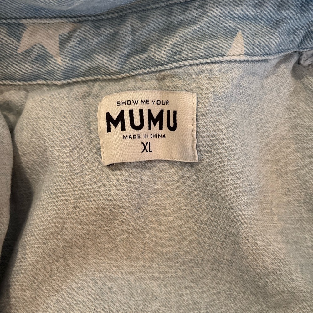Show me your Mumu American flag denim romper size XL - Picture 4 of 6